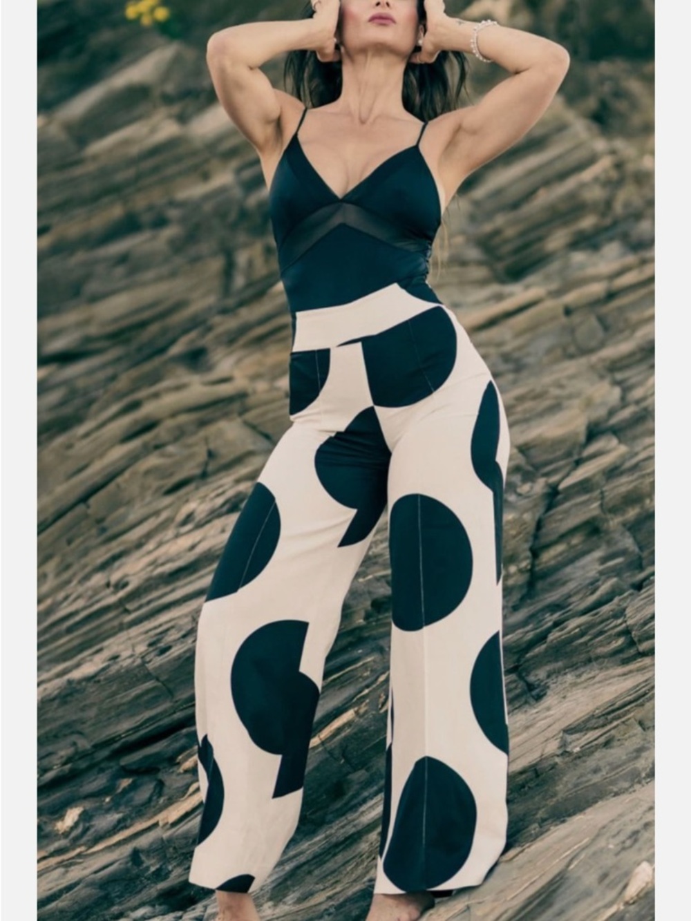 Zara Polka Dot Wide Leg Trousers - Picture 4 of 16